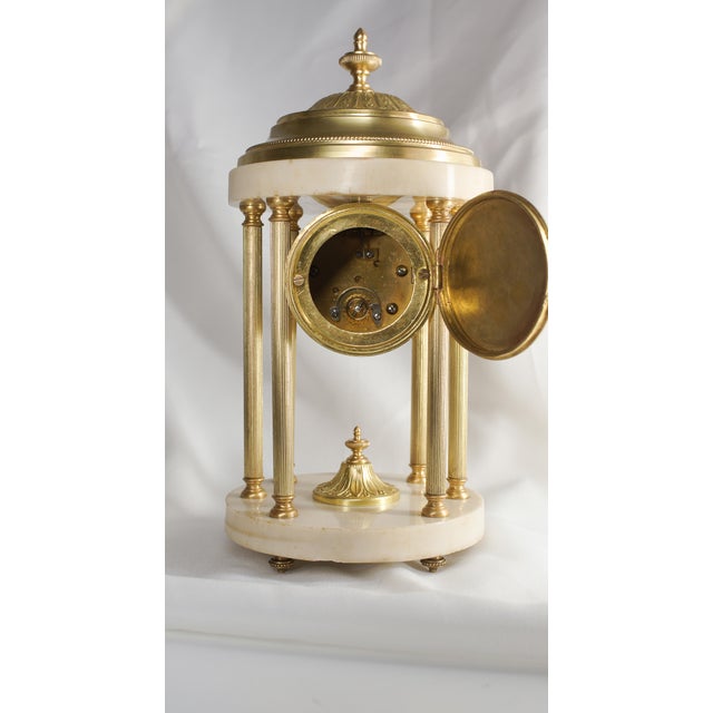 Mid 19th Century Antique 19th Century Louis XVI Style French Boudoir Clock in the Form of Rotunda For Sale - Image 5 of 10