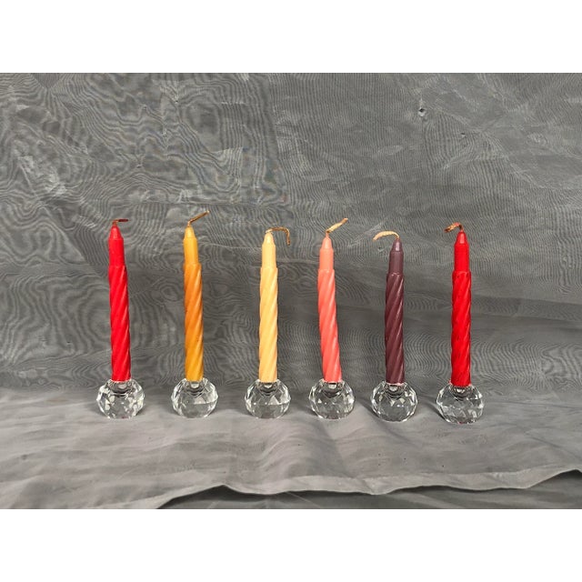 Sparkling little gems, use these miniature cut crystal candle holders on a dining table as a part of a centerpiece or on a...