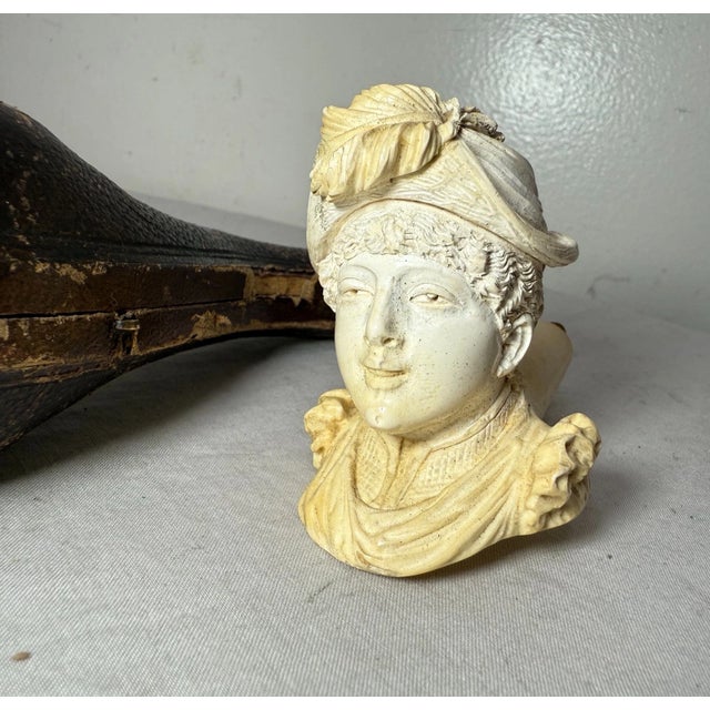 Victorian Share Antique 19th Century Carved Meerschaum Victorian Lady Figural Smoking Pipe For Sale - Image 3 of 13