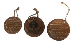 Vintage Red Ware Ornaments - Set of 3