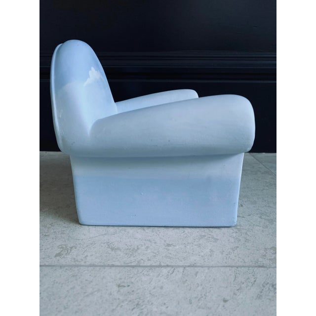 Ceramic Vintage 1984 Sculpture - Italian L’aquilone Signed Handpainted Matte Porcelain Cloud Chair Sculpture For Sale - Image 7 of 10