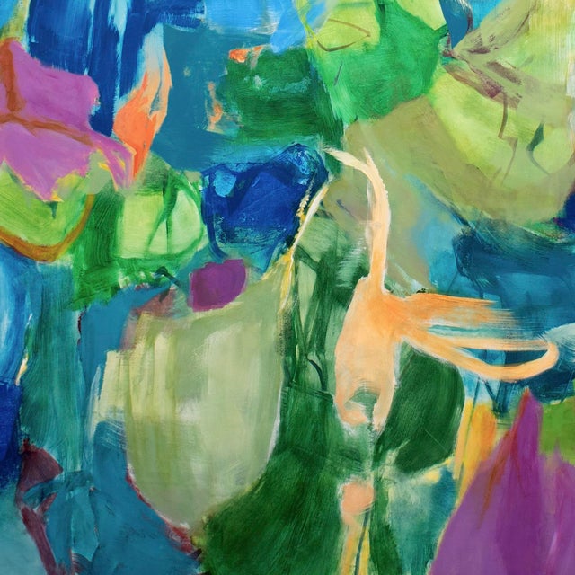 This oversized oil and mixed media painting on canvas by Susan Foley is named "Irish Charm," inspired by the Irish...