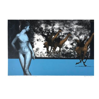 Vintage Figurative Abstract Limited Edition Print "One in and Two Out" by Robert R. Malone For Sale