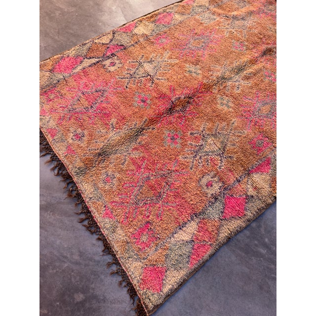 1980s Mid-Century Pink Moroccan Rug 6x13 Ft For Sale - Image 5 of 10
