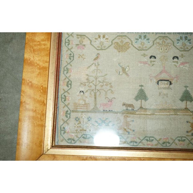 Antique George III Pictorial Friendship Sampler, 1798 For Sale - Image 12 of 17