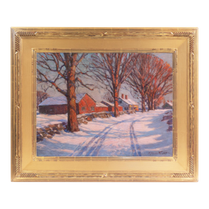 'Winter Sunset' by Robert Emmett Owen, Art Institute of Chicago, Art Students League, Pennsylvania Academy of the Fine Arts, New England, Connecticut