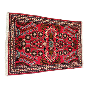 1990s Handwoven Persian Hamedan Area Rug 2'0" X 3'0"