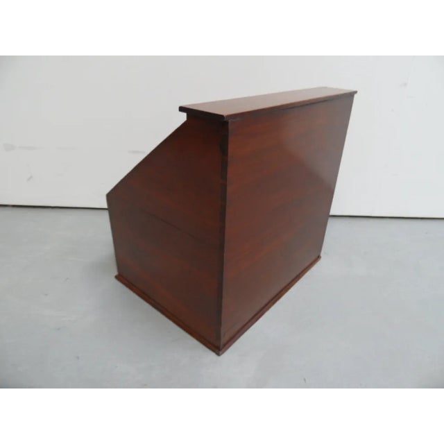 Vintage Mahogany Filing Cabinet With Roller Shutter For Sale - Image 4 of 8