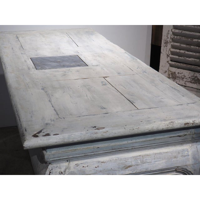 More information coming soon… An antique altar from the 1700s, hand-carved and hand-painted in a parcel light blue with...