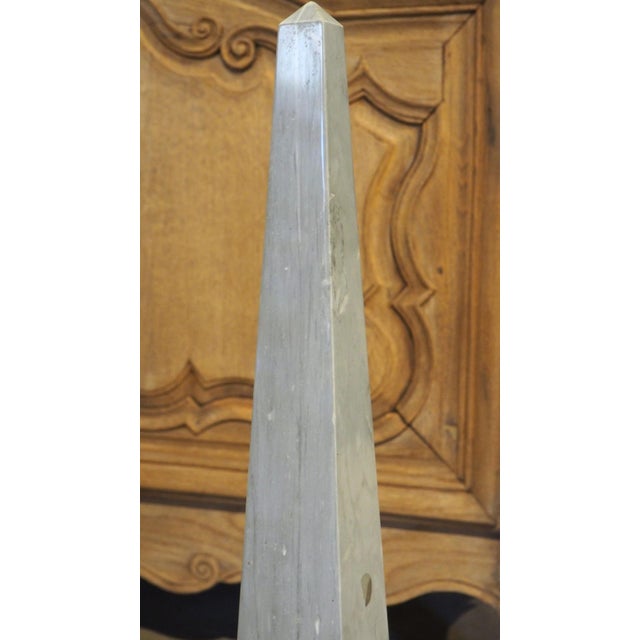 Pair of French Empire Style Blue Turquin Marble Obelisks, Early 1900s For Sale - Image 11 of 18