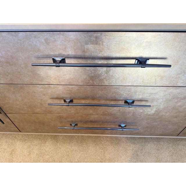 Champagne Caracole Foiled Designer Buffet Server Bar Sideboard For Sale - Image 8 of 8