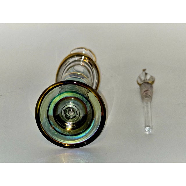Glass Vintage Egyptian Glass Perfume Bottle, Hand-Blown For Sale - Image 7 of 9