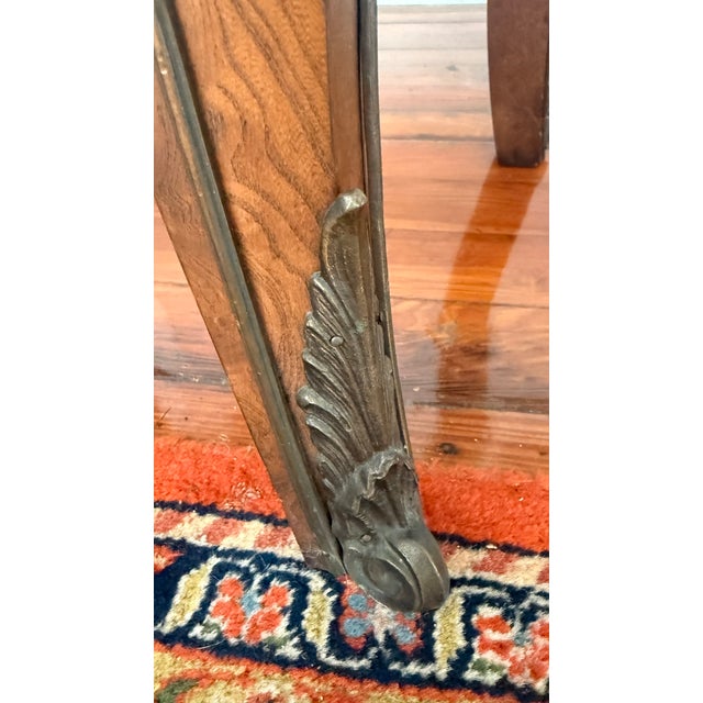 1970s Monumental Mastercraft Burl Wood & Black Marble Console Table, 80” For Sale - Image 13 of 16
