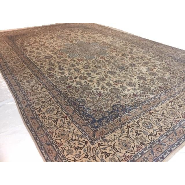1970s 1970s Persian Nain Palace Carpet, 13'9" X 20'8" For Sale - Image 5 of 10