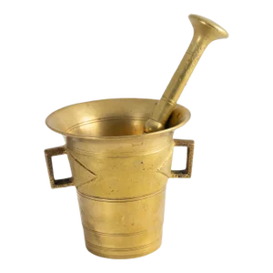 Antique Skultuna Brass Pestle Mortar Set, C.1890-1922