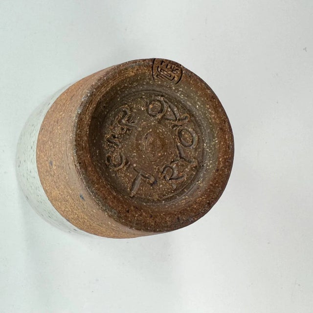 Ceramic 1980s Ryoko Pottery Sake Cup Japanese Studio Art For Sale - Image 7 of 12