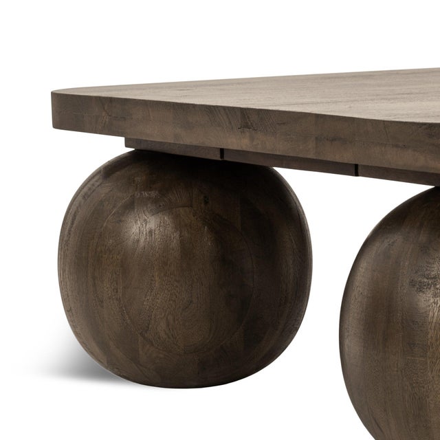 Modern Walnut Orb Leg Coffee Table For Sale - Image 4 of 6