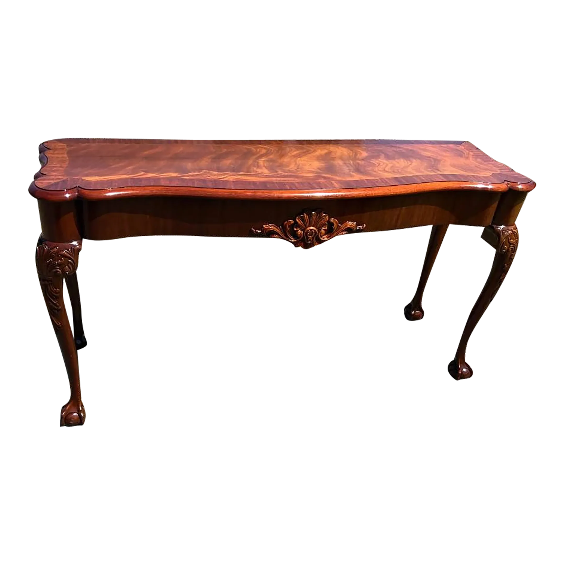 Henkel Harris Chippendale Style Carved Mahogany Console Table
