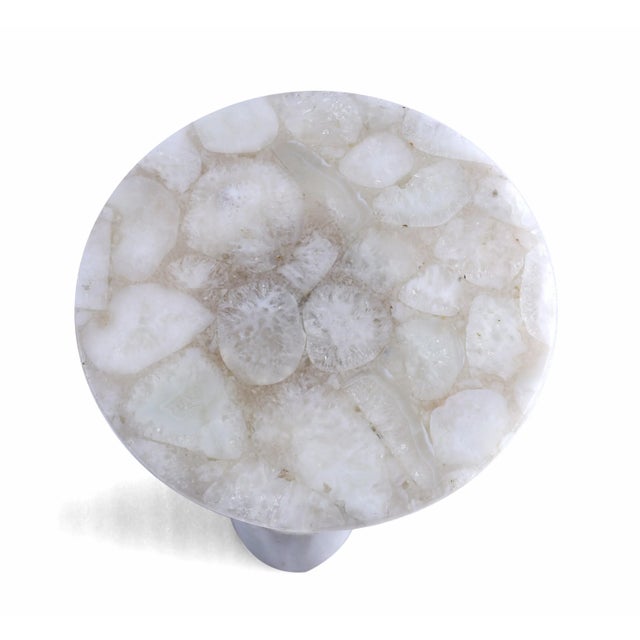 Bring a touch of natural elegance to your home with this Handmade Crystal Agate Semiprecious Stone, expertly set on a...
