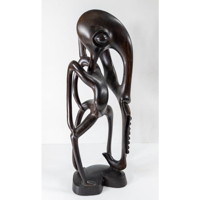 Mid-Century Modern Mid-Century Modern African Carved Abstract Ebony Sculpture For Sale - Image 3 of 12