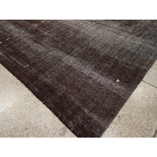 Charcoal Galerie Shabab Collection Late 20th Century Handmade Turkish Flatweave Kilim Small Room Size Carpet For Sale - Image 8 of 10