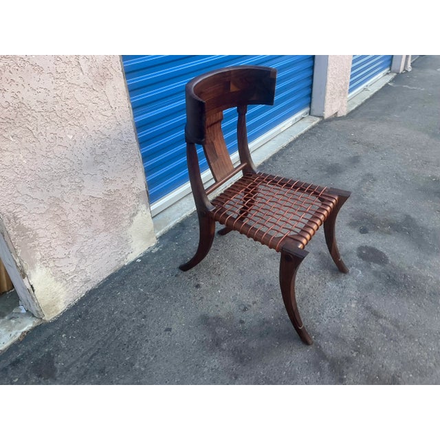 2010s Mid Century Modern Walnut Klismos Chair For Sale - Image 5 of 9
