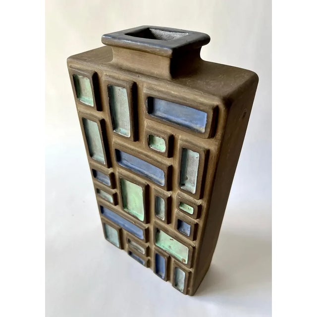 Large scale modernist bottle vase created by John W. Delaplane of Indianapolis, Indiana, circa 1966. Bottle is made of a...