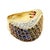 Contemporary Vintage 18k Multi Color Sapphire and Diamond Band Ring, Size 6.25 For Sale - Image 3 of 9