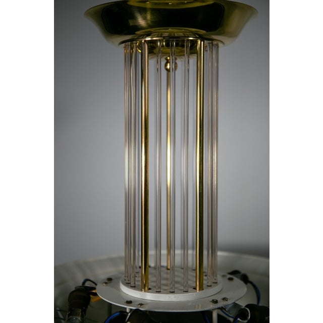 Art Deco Modernist Ceiling Lamp with Glass Rods, France, 1930 For Sale - Image 9 of 12