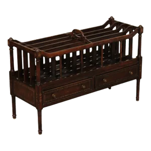 Maitland Smith Regency Style Leather Wrapped Magazine Rack