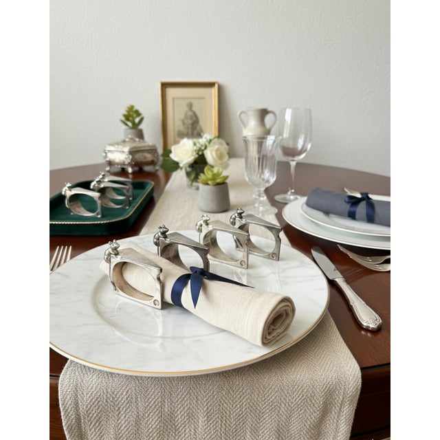 Children's Set of Four Vintage Italian Napkin Rings With Mouse Motif For Sale - Image 3 of 6