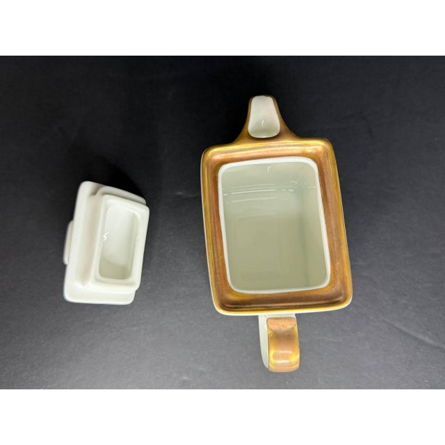 White Vintage Rosenthal Germany 21-Piece Porcelain Coffee Service – White With Heavy Gold Trim, Mid-Century Modern For Sale - Image 8 of 18