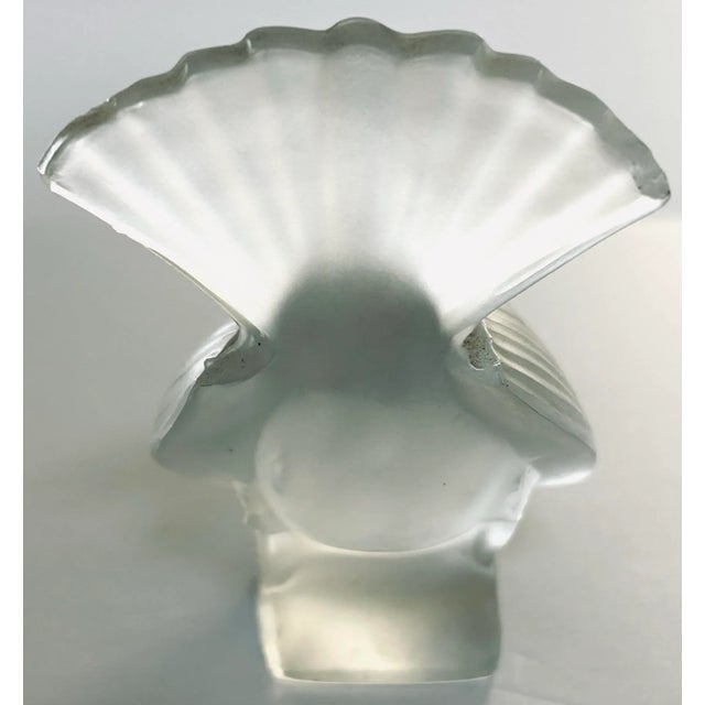 Pair of Lalique Frosted Crystal Sparrows For Sale - Image 9 of 12