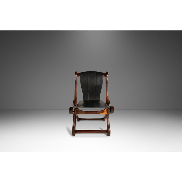 Rare Restored Mid-Century Modern "Sloucher" Sling Chair in Rosewood & Leather Attributed to Don S. Shoemaker for Señal Furniture, C. 1960s For Sale In Orlando - Image 6 of 18