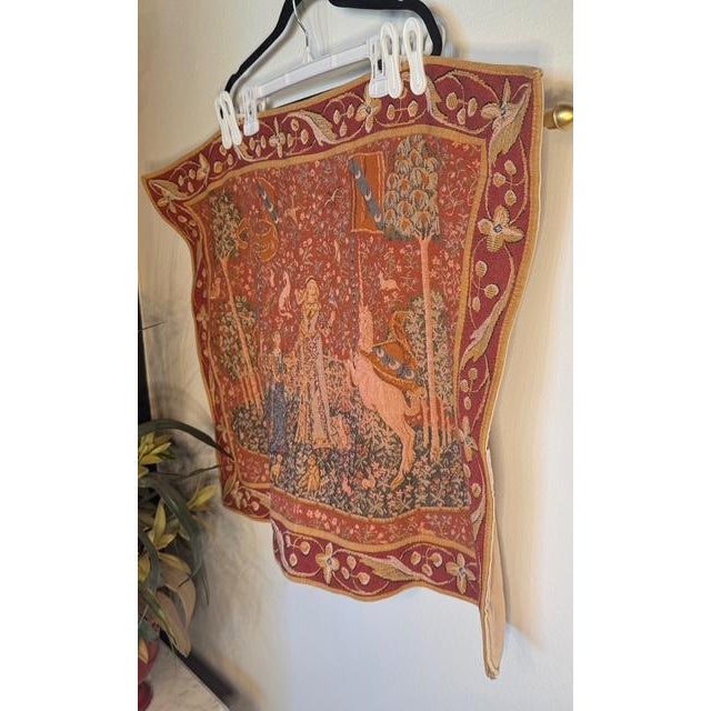 French Goblus Millefleurs Tapestry — “Lady & Unicorn” Inspired Textile, France For Sale - Image 14 of 16