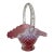 Mid 20th Century Fenton Art Glass Cranberry Opalescent Hobnail Basket For Sale