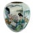 Vintage Hand-Painted Chinese Porcelain Jar With Courtyard Scene and Calligraphy, Lamp Ready For Sale