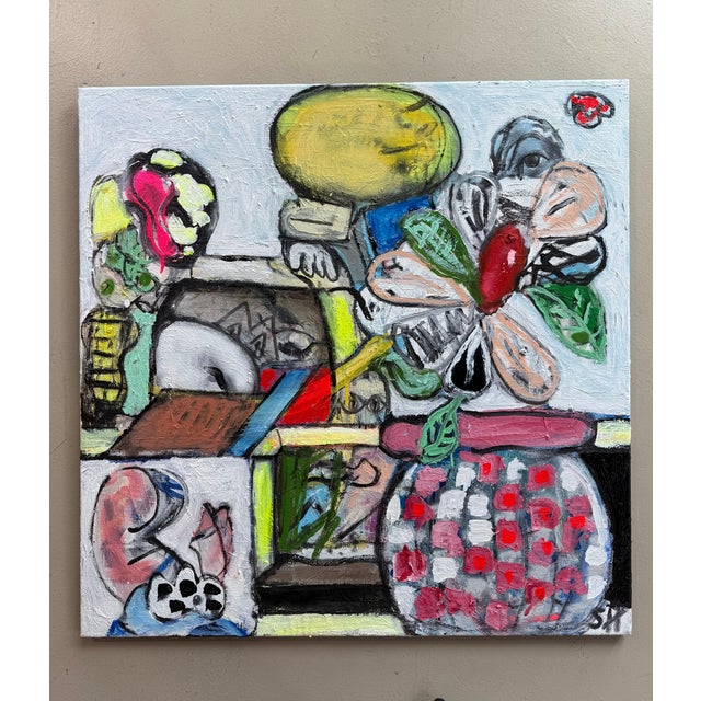 Scott Harper Mixed Media Painting titled “Pyro #2” 32 x 32 2024 For Sale In West Palm - Image 6 of 10