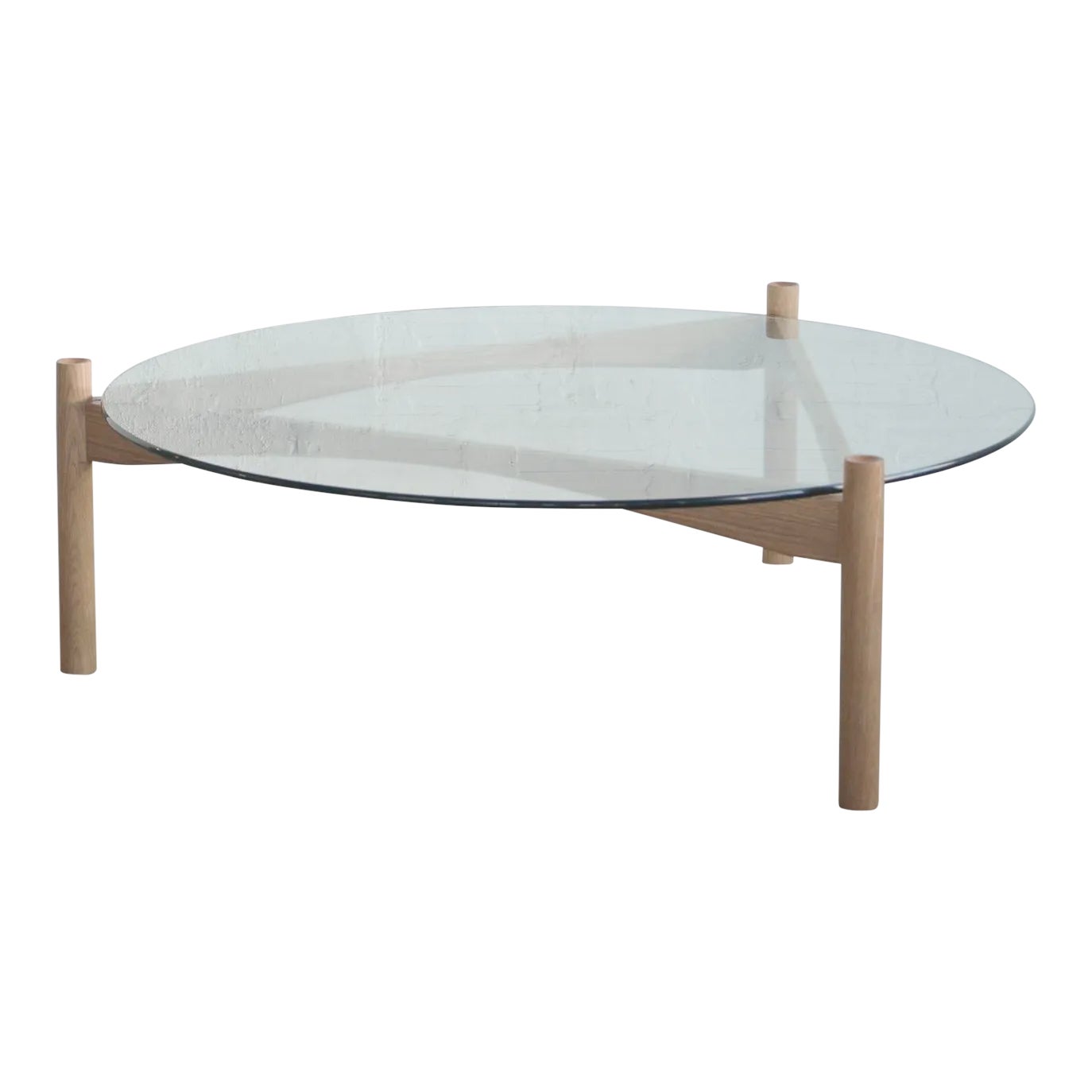 Oak GlassTop Coffee Table by the Good Mod Chairish