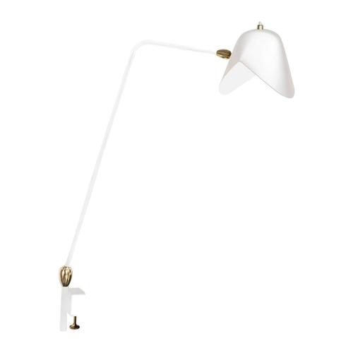 Mid-Century Modern White Two Swivels Stapled Table Lamp by Serge Mouille For Sale - Image 6 of 6