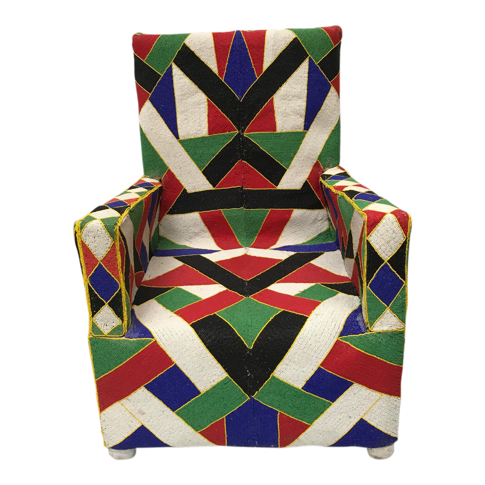 African Beaded Nigerian Chair Chairish