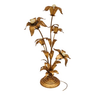 Brass Palm Tree Floor Lamp attributed to Hans Kögl, Germany, 1970s For Sale