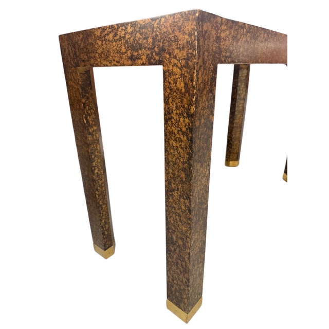 Vintage Henredon Faux Tortoiseshell & Smoked Glass Console Table - Circa 1970's For Sale In Philadelphia - Image 6 of 8
