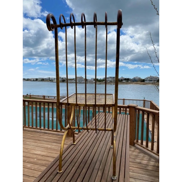 1960s Mid Century Italian Gilt Iron Chair For Sale - Image 5 of 7