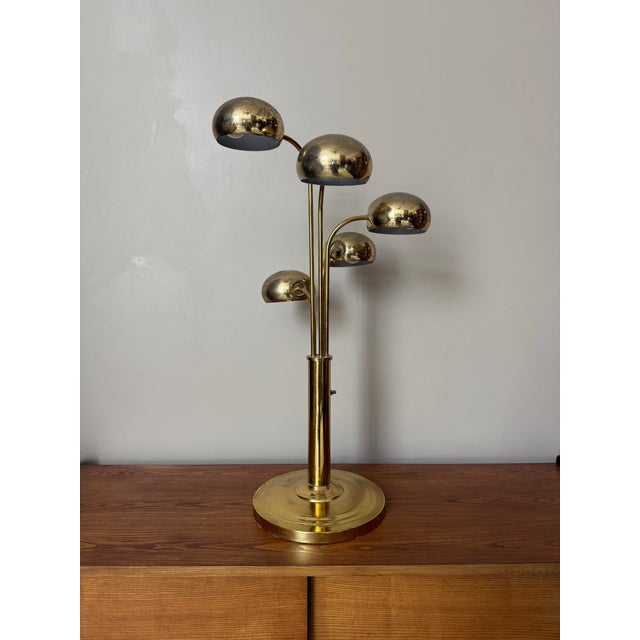 Vintage Brass Waterfall/Tiered Eyeball Lamp After Sonneman For Sale In Houston - Image 6 of 12