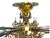 Red 1910s Cast Brass Semi Flush Ceiling Light With Red and Blue Embellishments Circa 1915 For Sale - Image 8 of 16