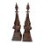 Vintage Iron Bronze Patina Decorative Finials-A Pair For Sale