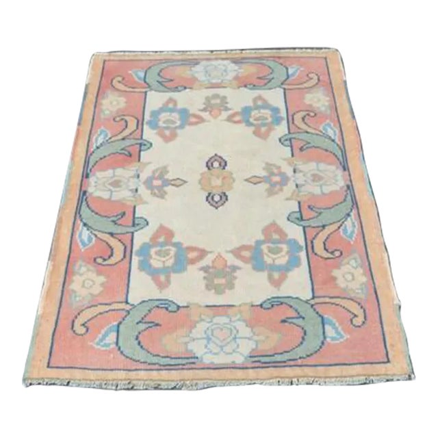 1960s Anatolian Floral Oushak Carpet For Sale