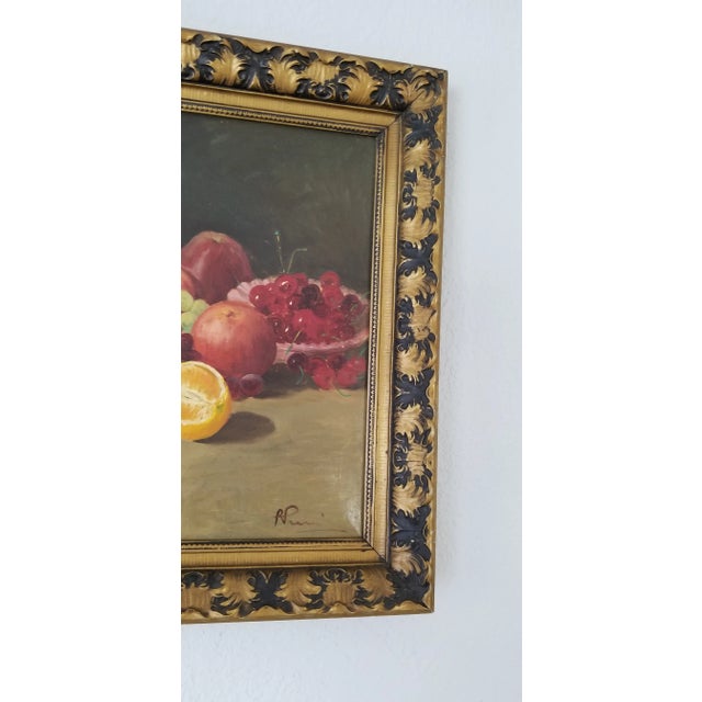 Vintage Fruit Still Life Oil on Canvas Painting, Signed For Sale - Image 9 of 13