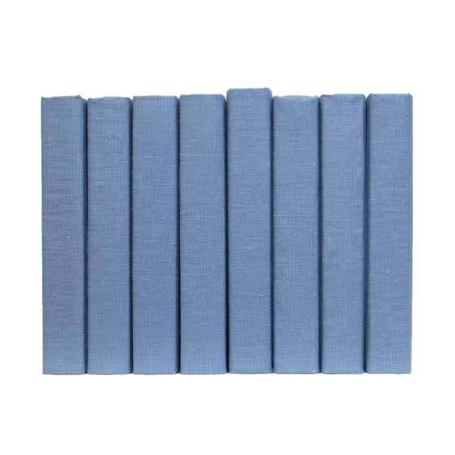 Modern Decorative Books - Sky Linen Wrapped Book Bundle - 1 Foot of Blue Books For Sale - Image 3 of 4